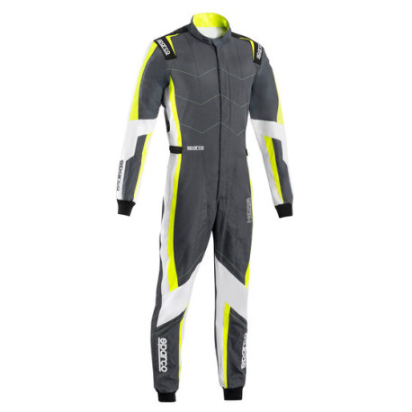 Overálok Race gyermek overall SPARCO Kerb Advanced K48 FIA-val, szürke/sárga | race-shop.hu