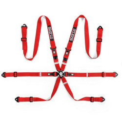 FIA 6 pontos sport biztonsági öv SPARCO COMPETITION H-2 PD 2" (50mm), piros