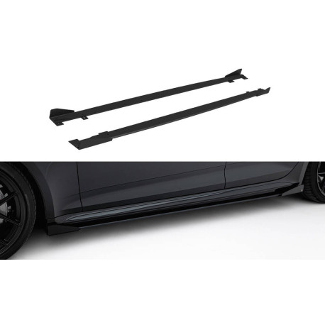 Body kitek és vizuális kiegészítők Oldalsó küszöbök diffúzorok Audi RS5 Sportback F5 (Fekete + Fényes peremek) | race-shop.hu