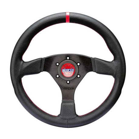 Kormányok 3 küllős kormány Sparco R383 CHAMPION, red 330mm bőr, 39mm | race-shop.hu