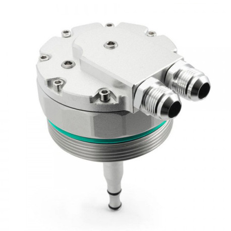 Olajhűtő adapterek RACES alumínium olajszűrő sapka hűtő be/kimenettel a következőhöz BMW (M52/M54) | race-shop.hu