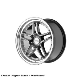 STROM DS-05 felni 17x8.5 5x114.3 73.1 ET26, Hyper Fekete / Polírozott tányér