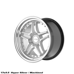 STROM DS-05 felni 17x9.5 5x120 72.6 ET15, Hyper Ezüst / Polírozott tányér