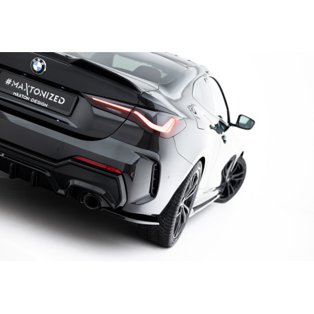 Body kitek és vizuális kiegészítők MAXTON DESIGN hátsó oldalsó splitterek BMW 4 M-Pack G22 / G23 / G22 Facelift / G23 Facelift-hez, fényes fekete, V7 | race-shop.hu