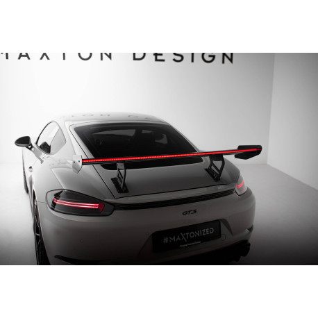 Body kitek és vizuális kiegészítők Carbonszálas spoiler belső felfogatással V2 + LED Porsche 718 Cayman 982c | race-shop.hu