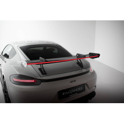 MAXTON DESIGN karbon szárny felső swan rögzítéssel + LED Porsche 718 Cayman 982c-hez, V1