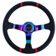 Kormányok 3 küllős sportkormány RACES Drift Neo Carbon, 350mm, karbon, 90mm mélység, karbon/neon/piros | race-shop.hu