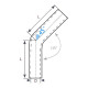 Könyök 45° Szilikon cső könyök RACES Basic 45° - 25mm (1") (turbócső) | race-shop.hu
