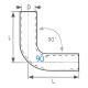 Könyök 90° Szilikon cső könyök RACES Basic 90° - 70mm (2,75") (turbócső) | race-shop.hu