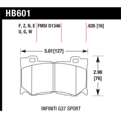 Hawk Brake Pad DTC-60 (16 mm) HB601G.626