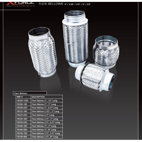 Kipufogó flexcső Standard (SS201) Exhaust flex pipe 63x165mm, stainless | race-shop.hu