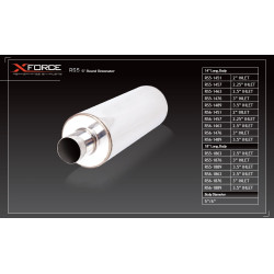 XFORCE 63 mm kerek rezonátor, test 127 mm, hossz 356 mm