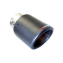 XFORCE 3″ Inlet, 4.5″ Round Angle-Cut Double Wall Carbon Fibre Tip