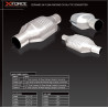 2.25" Ceramic High-Flow Racing Catalytic Converter (100cell) - Oval