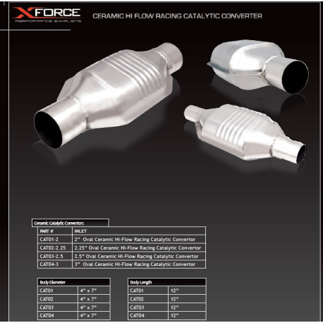 Univerzális katalizátorok 2" Ceramic High-Flow Racing Catalytic Converter (100cell) - Oval | race-shop.hu
