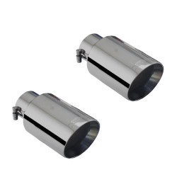 Black Round Angle-Cut Double Wall Tip 3″ Inlet, 4″ Outlet Round Muffler for FORD MUSTANG 2015-2017 GT FASTBACK 5.0L