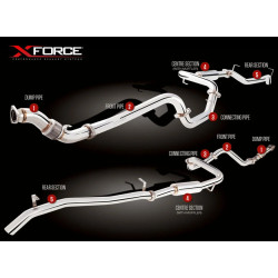 XForce 3" Turbo-Back System, 409 Stainless Steel (track only) for TOYOTA LANDCRUISER 2007-2016 76 SERIES WAGON