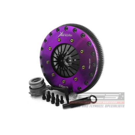 Kuplung és lendkerék Xtreme Performance KVW23698-2G Xtreme Performance 230mm Organic Twin Plate Clutch Kit Incl Flywheel & CSC 1200Nm (8 bolts) | race-shop.hu