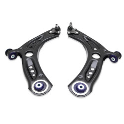 SuperPro Front Lower Control Arm Assembly Kit Offset + Ball Joint for VW Golf/Golf Alltrack/T-Roc/Tiguan, Audi A3/Q2 and more
