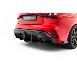Street Pro hátsó diffúzor oldallapokkal Audi RS3 Sedan 8Y Facelift (fekete + fényes szárnyak)