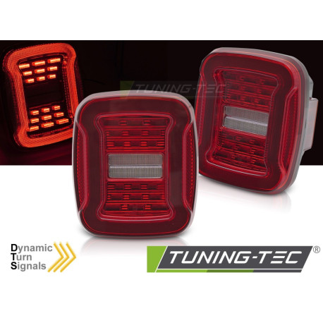 Világítás JEEP WRANGLER YJ 91-96 / TJ 96-06 piros-fehér LED | race-shop.hu