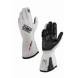 Race gloves OMP ONE EVO FX my2026 with FIA (external seams), white