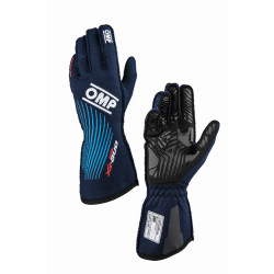 Race gloves OMP ONE EVO FX my2026 with FIA (external seams), navy blue