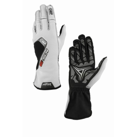 Kesztyűk Versenykesztyű OMP KS-3 MY2026 (külső varrás), fehér/fekete | race-shop.hu