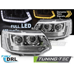 Full LED fényszórók Tube Light T6 Look króm DRL SEQ VW T5 10-15-höz