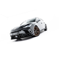 MAXTON DESIGN Street Pro első splitter Cupra Leon ST / Hatchback Mk1 Facelift-hez, fekete + fényes flapsok