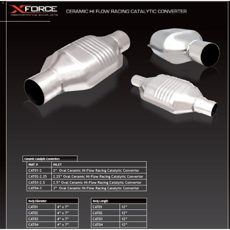 Univerzális katalizátorok 2.5" Catalytic converter, 100 Cell (1 piece) - oval | race-shop.hu