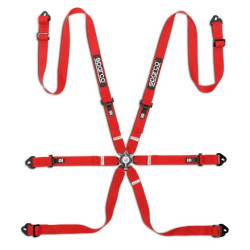 FIA 6 point safety belts SPARCO COMPETITION H-2 PU my2026, red