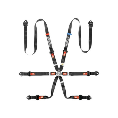 Biztonsági övek FIA 6 pontos sport biztonsági öv SPARCO PRO H-9 ENDURANCE my2026 2" (50mm), fekete | race-shop.hu