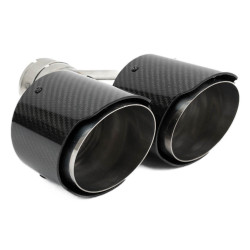 Kipufogóvég RACES CARBON 2x89mm, bemenet 63.5mm - Fényes