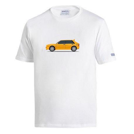 Pólók Spacro trikó LANCIA HF DELTA INTEGRALE, fehér/sárga | race-shop.hu