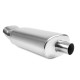 Duplafalú kör alakú RACES Hátsó rozsdamentes acél muffler V3 - 57mm | race-shop.hu