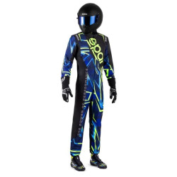FIA verseny overál SPARCO PRIME-K INFINITY, fekete/kék/fluo/sárga