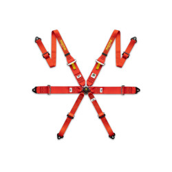 FIA 6 pontos sport biztonsági öv MOMO PRO DRIVER FHR 2"/3" (50/76mm), piros
