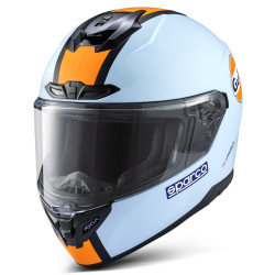 ECE zárt versenysisak Sparco X-PRO GULF, világoskék/narancssárga