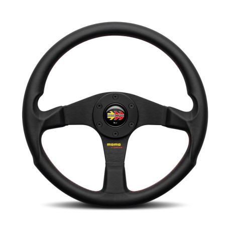Kormányok 3 küllős sportkormány MOMO CORSE 2.0, 350mm, bőr, 40mm mélység, fekete | race-shop.hu
