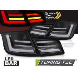 LED sávos hátsó lámpák BMW F10 10-13 (fényes fekete SEQ)
