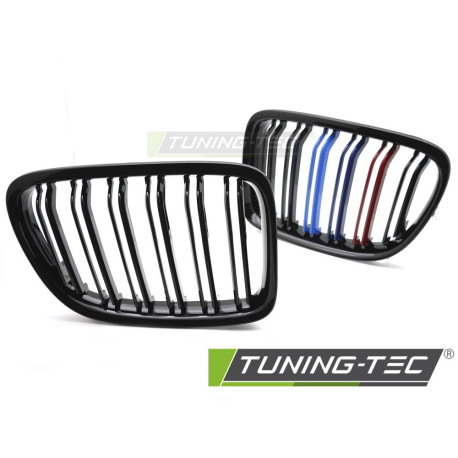 Body kitek és vizuális kiegészítők Sport hűtőrács BMW X1 E84 09-14 (fényes fekete háromszínű dupla sáv) | race-shop.hu