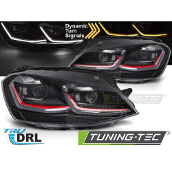 LED fényszórók VW GOLF VII 13-17 (piros szekvenciális nappali menetfény)