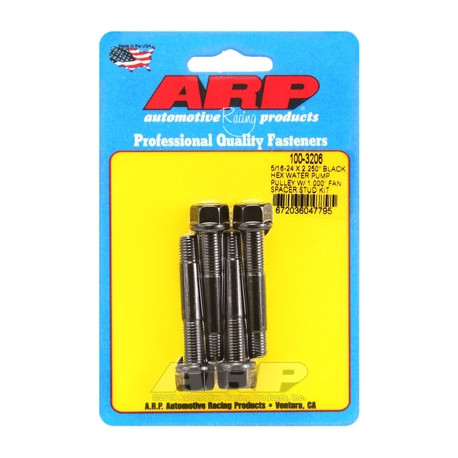 Motor alkatrészek ARP 5/16-24 x 2.250 Fekete Hex Vízpumpa Lökettengely 1.000" Ventilátor Távolságtartóval - 8740 Króm Molibdén | race-shop.hu