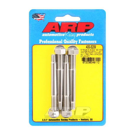 Motor alkatrészek ARP rozsdamentes acél 5/16-24 x 3.000 hatszögű vízpumpa csavar 1.750 hüvelykes ventil távtartóval | race-shop.hu