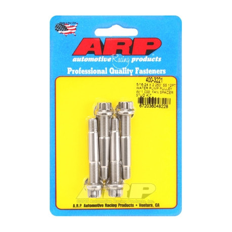 Motor alkatrészek ARP rozsdamentes acél 12-pontos vízpumpa-ékszíjtárcsa-tőcsavar 1,000"-os ventilátortávtartóval – 5/16-24 × 2,250" | race-shop.hu
