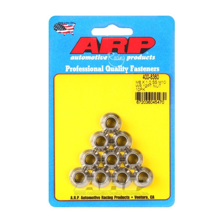 Motor alkatrészek ARP rozsdamentes acél 12-pontos anyacsavar-készlet – M8 × 1,00 (M10-es kulcsméret) | race-shop.hu
