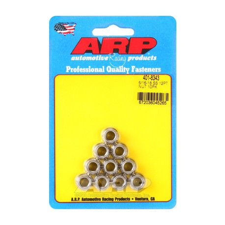 Motor alkatrészek ARP 5/16-18 Stainless Steel 12-Point Nut Kit | race-shop.hu