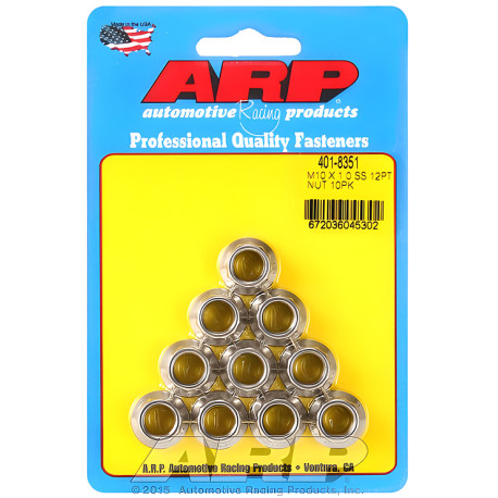 Motor alkatrészek ARP anyák (rozsdamentes, 12 lapú fej), M10×1.0, V2 | race-shop.hu