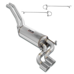 Supersprint Mid-pipe kit + rear muffler "S-Bend" 2 Ov. 90x70 MERCEDES C126 500/560 SEC